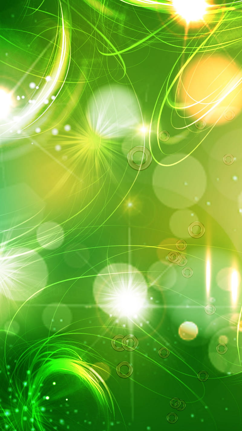 Glare , shine, green, circles, abstraction, HD phone wallpaper