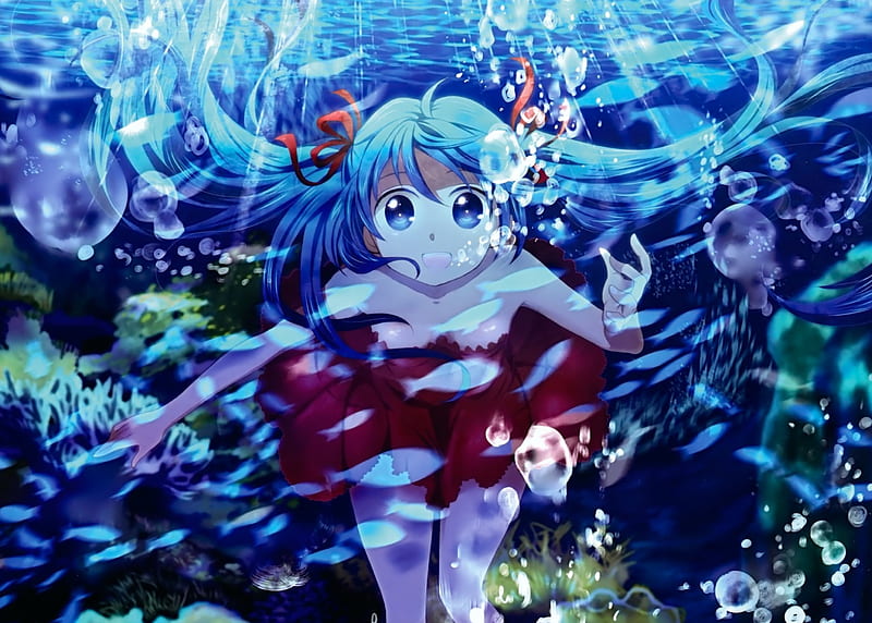 1280x2120 Underwater Anime Girl Bubble 4k iPhone 6+ ,HD 4k Wallpapers ,Images,Backgrounds,Photos and Pictures