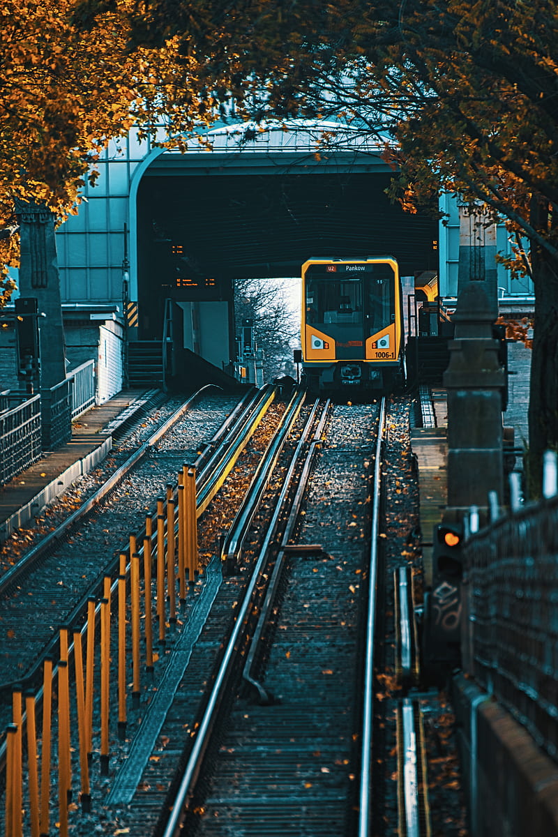 Subway Ubahn Berlin , autumn, bvg, eisenbahn, herbst, railway, train, trainstation, HD phone wallpaper