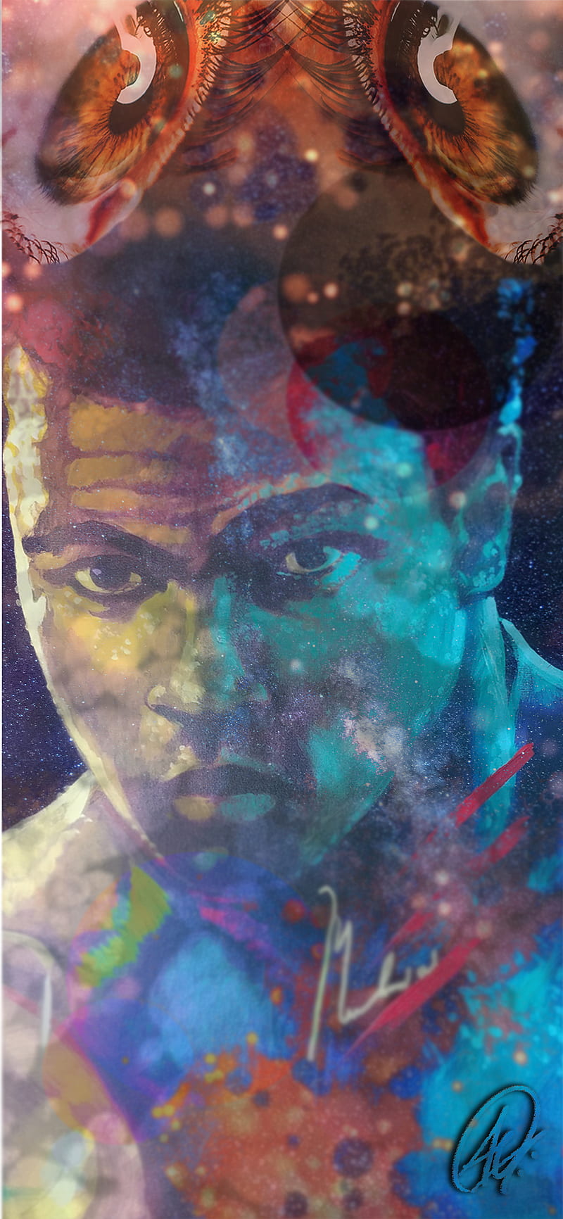 Space Ali, boxing, color, muhammadali, trip, wow, HD phone wallpaper
