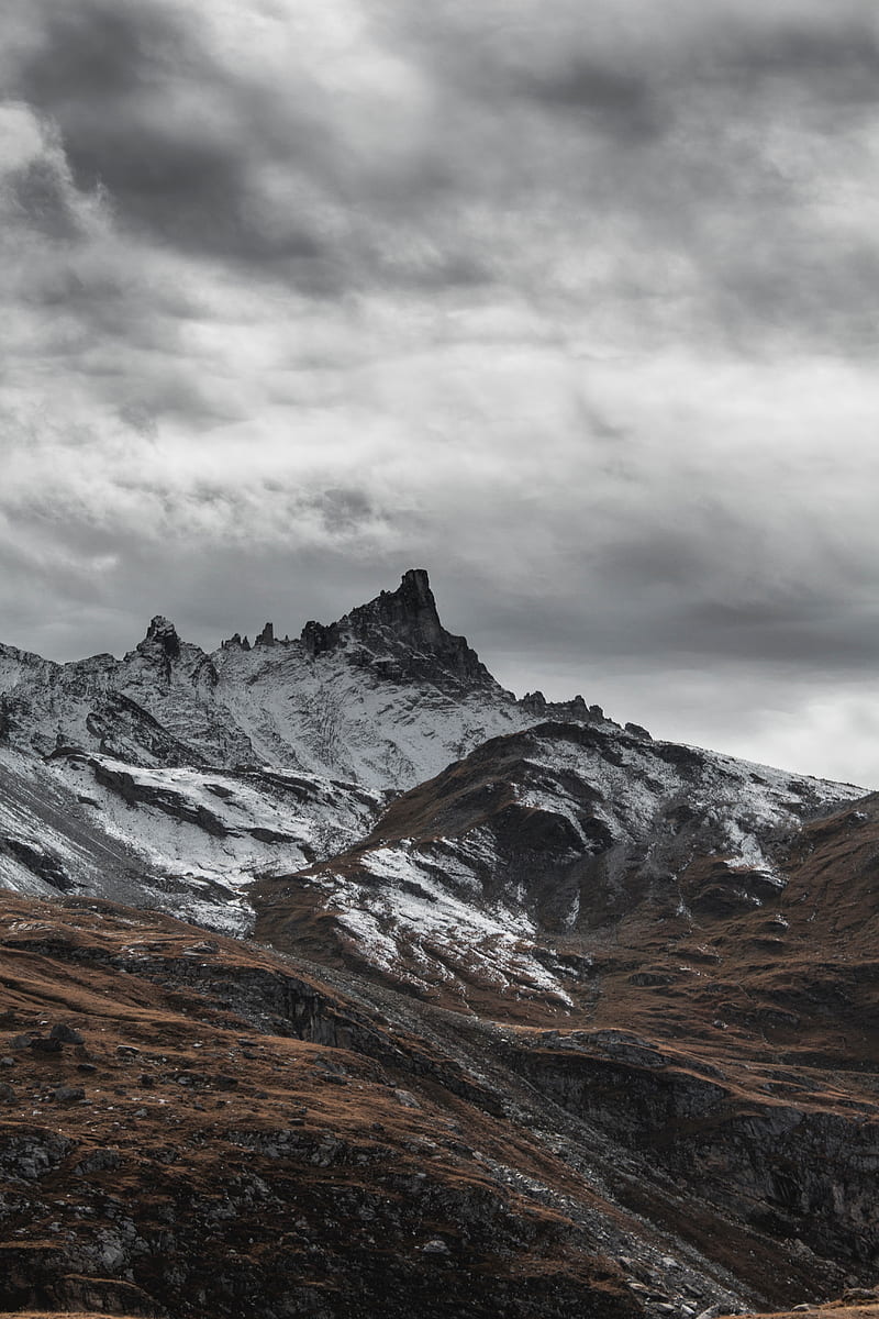mountains, rocks, peaks, landscape, rocky, HD phone wallpaper