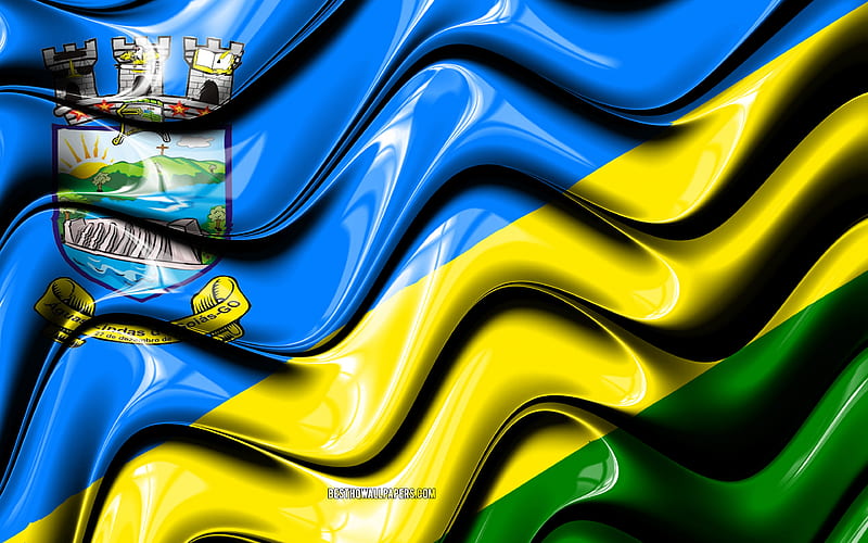 Aguas Lindas de Goias Flag Cities of Brazil, South America, Flag of Aguas Lindas de Goias, 3D art, Aguas Lindas de Goias, Brazilian cities, Aguas Lindas de Goias 3D flag, Brazil, HD wallpaper