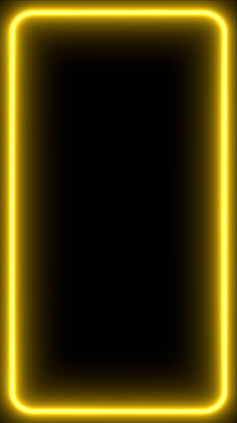 Yellow edges, black, dark, desenho, edge, edges, light, neon, screen, yellow, HD phone wallpaper