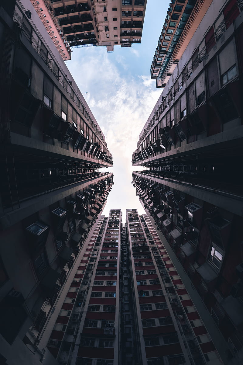 low angle graphy of highrise building, HD phone wallpaper