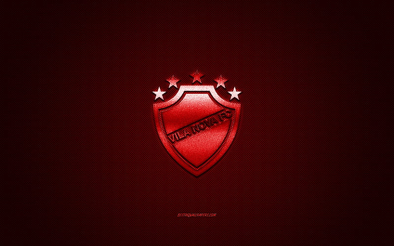 Vila Nova FC, Brazilian football club, Serie B, red logo, red carbon fiber background, football, Goiania, Brazil, Vila Nova FC logo, HD wallpaper