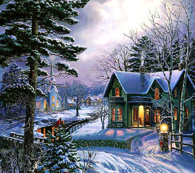 winter idyll, oo, HD wallpaper