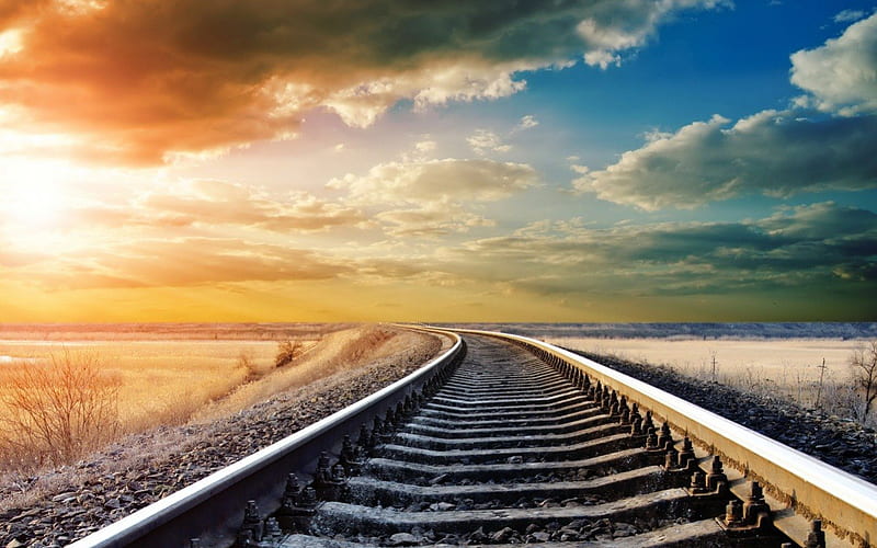 Rail Road, train, road, rail, HD wallpaper