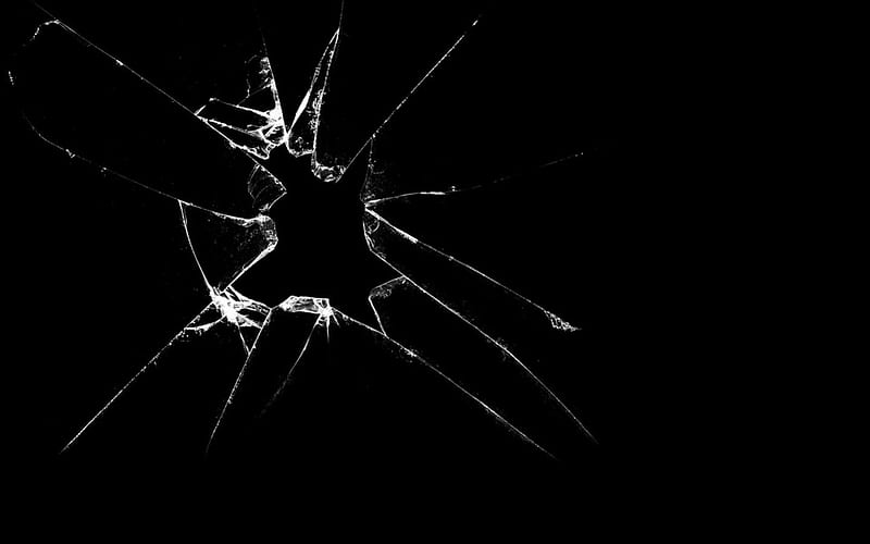 Broken Black Glass, glass, black, abstract, broken, HD wallpaper