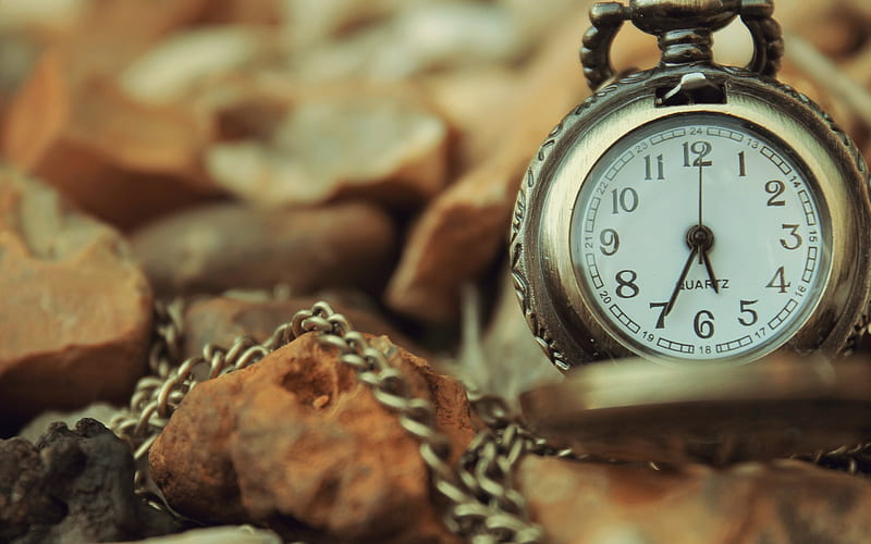 old watches, gems, gold pocket watch, time, HD wallpaper