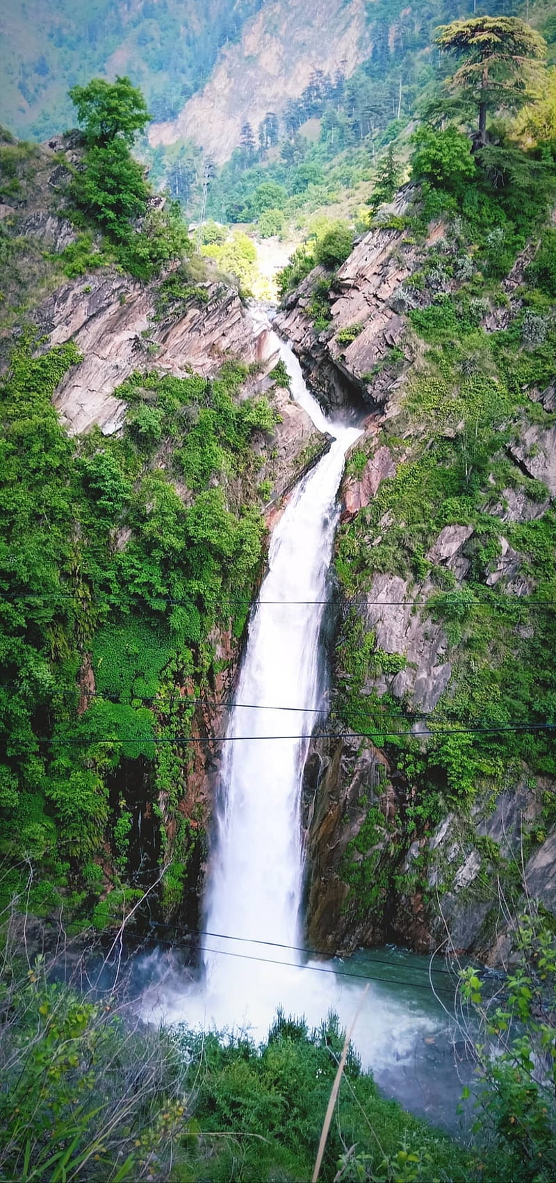 Chamm Waterfall, azadkashmir, bonito, fall, falls, kashmir, muzaffarabad, HD phone wallpaper