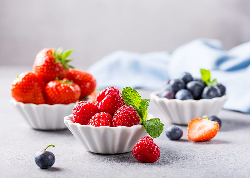 Food, Berry, Blueberry, Fruit, Raspberry, Still Life, Strawberry, HD wallpaper