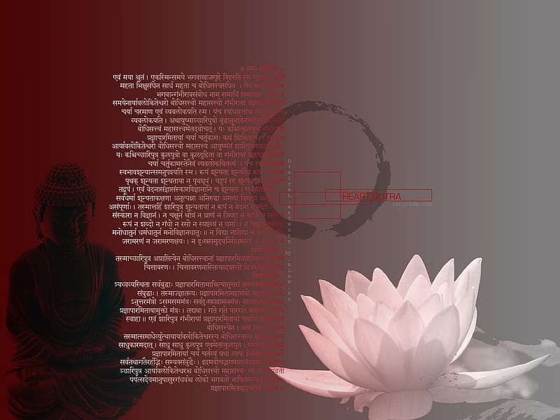 Sanskrit-HEART Sutra, budha, sanskrit, flower, lord, abstract, HD wallpaper