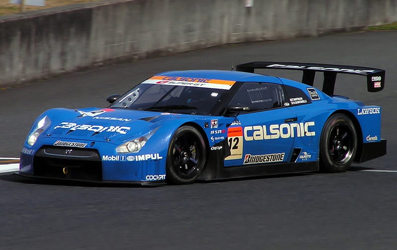 Team Calsonic Nissan GTR Super GT race car, 2013, super gt, nissan, car, 04, 11, HD wallpaper