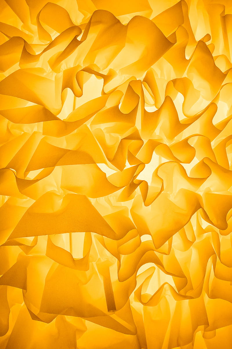 crumpled, folds, yellow, texture, HD phone wallpaper