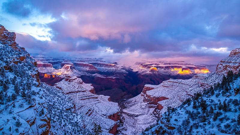 Winter Grand Canyon National Park Arizona Bing, HD wallpaper