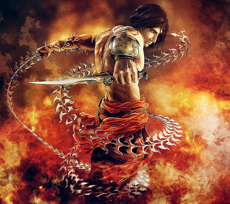 Prince of Persia, fire, warrior, HD wallpaper
