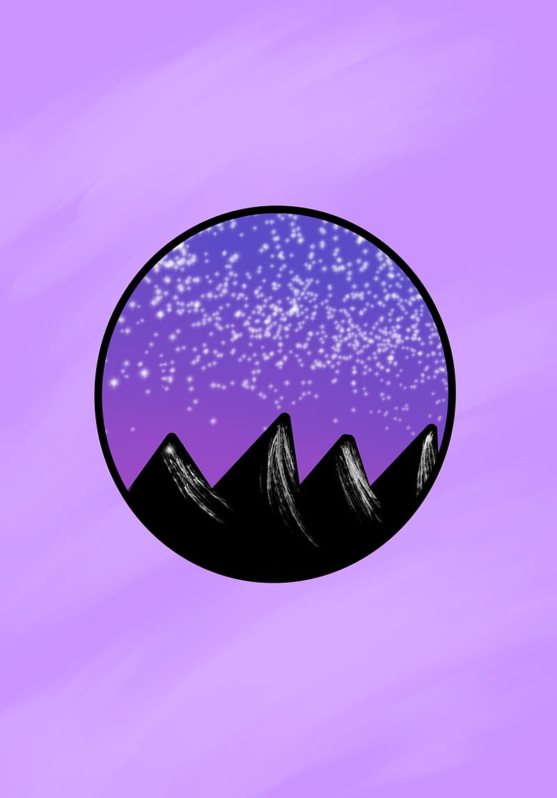 Aesthetic mountain, aesthetic, pastelpurple, purple, soft, HD phone wallpaper