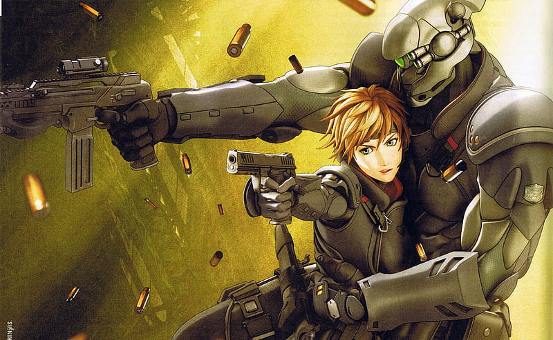 iv'e got your back, gun, anime, appleseed, cyborg, robot, HD wallpaper