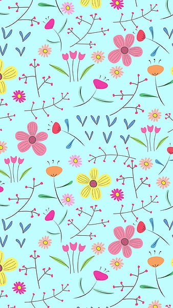 Pink Flowers Pattern, adorable beautiful, aesthetic secret garden, colorful  trending, HD phone wallpaper | Peakpx