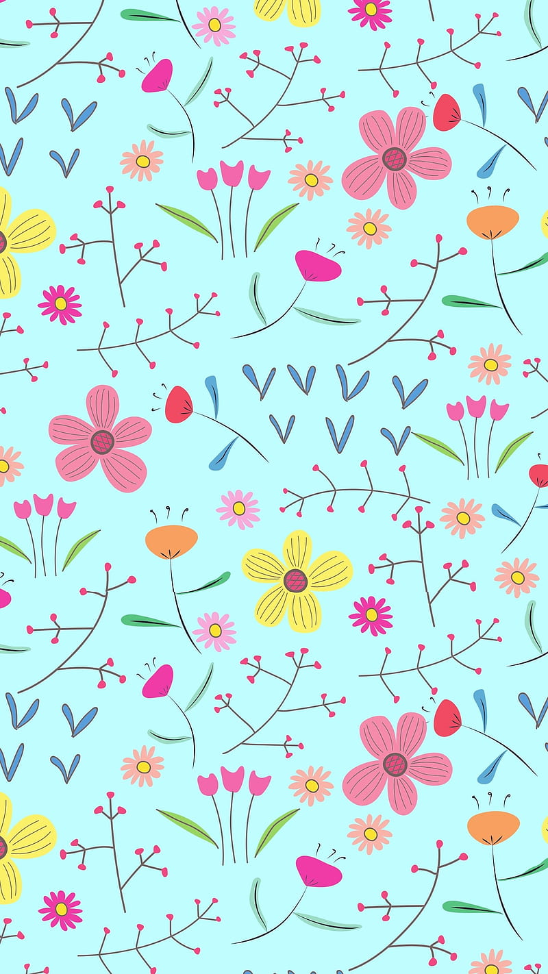 Floral Pattern, adorable beautiful, aesthetic secret garden, colorful trending, flower plants, good vibes feel good, pastel foliage pattern, self love inspiration, spring summer plant, trending floral design, watercolor abstract, HD phone wallpaper