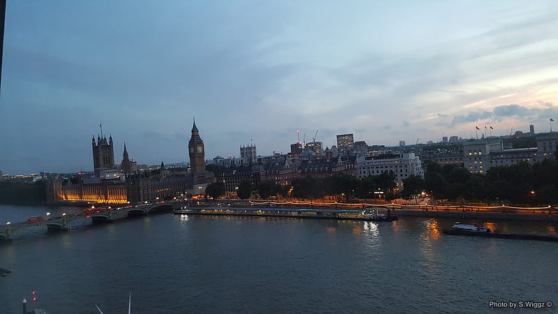 London @ Night, Water, Landscape, London, Parliment, UK, Night, HD wallpaper