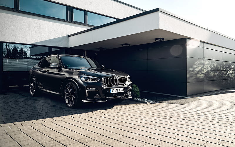 BMW X4, 2019, G02, AC Schnitzer, black sporty SUV, new black X4, german cars, BMW, HD wallpaper