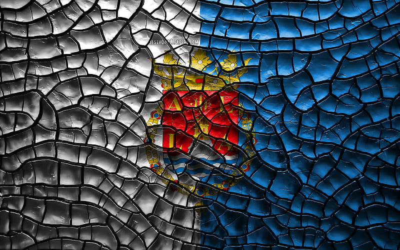 Flag of Alicante spanish provinces, cracked soil, Alicante, Alicante flag, 3D art, Provinces of Spain, administrative districts, Alicante 3D flag, Europe, HD wallpaper