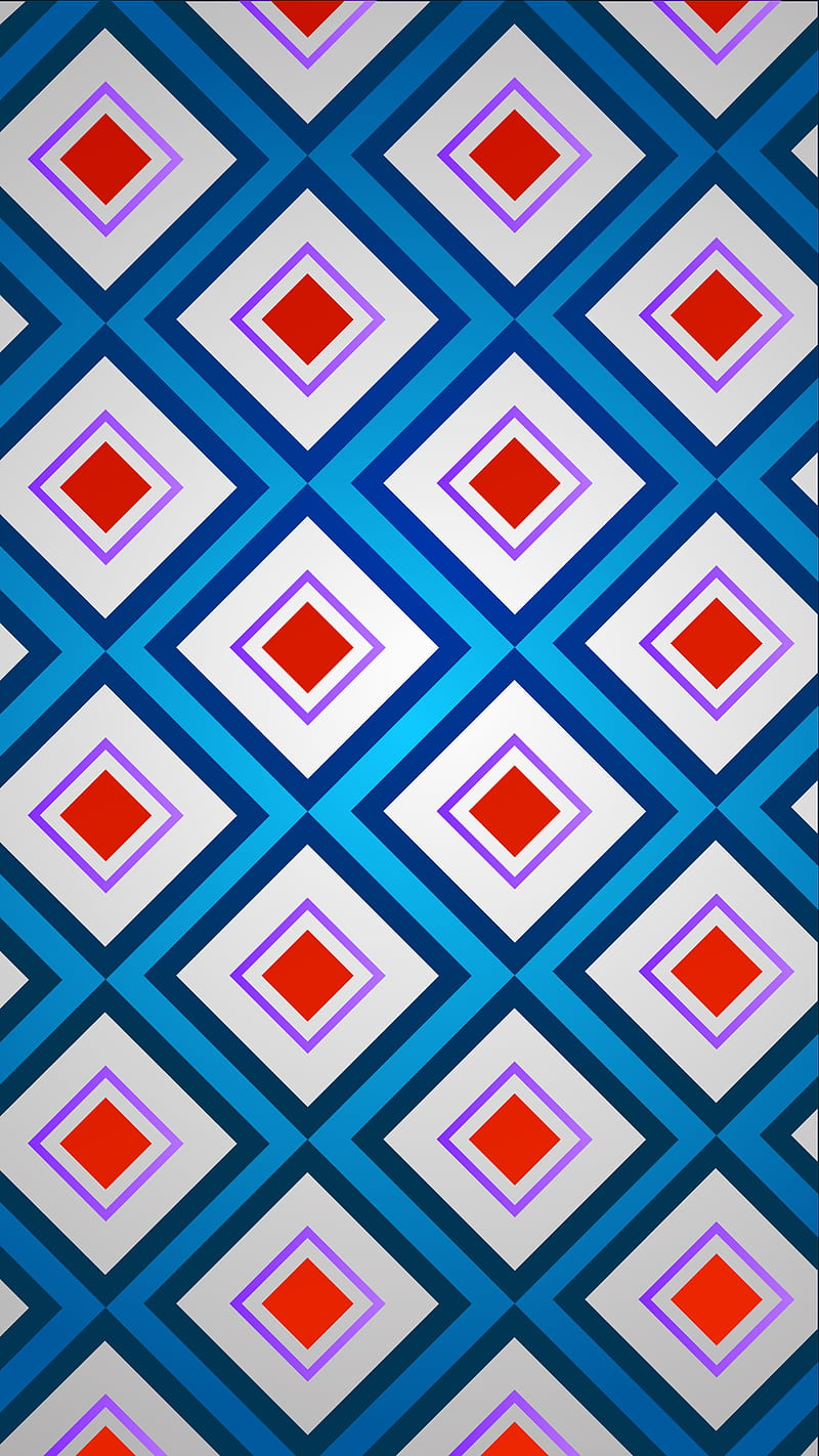 blue texture patern, bricks, cloth, polygons, red, squares, textile, white, HD phone wallpaper