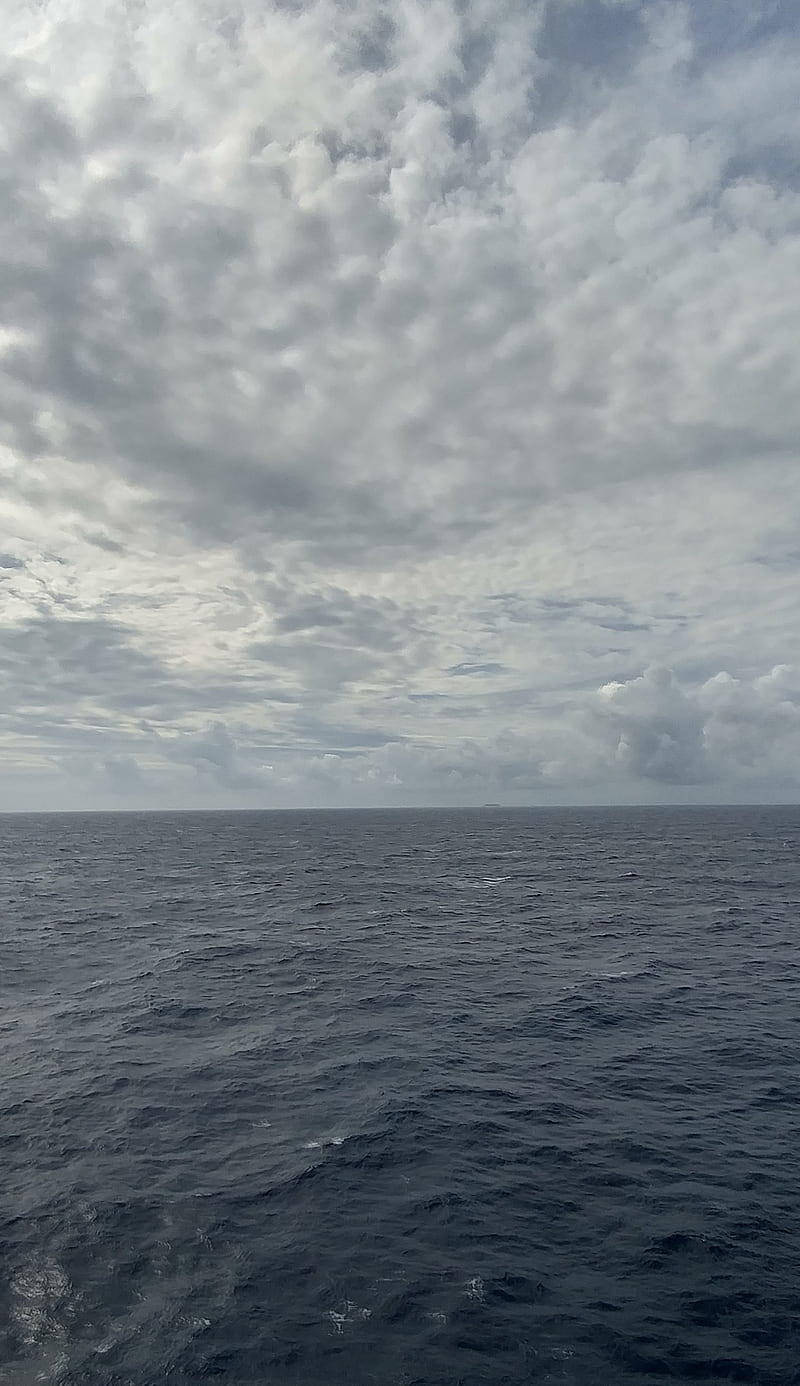 Cloudy Ocean, blue, clouds, cloudy, cruise, day, ocean, open ocean, sea, water, waves, HD phone wallpaper