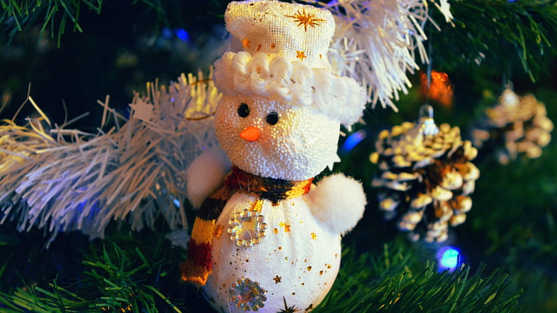 Snowman Christmas Decoration, Christmas, Holidays, Decorations, Snowman, Nature, HD wallpaper
