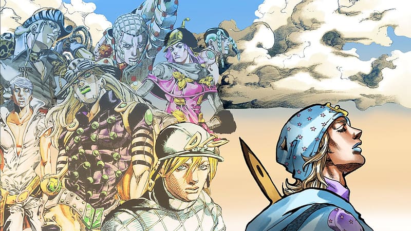 johnny joestar, tusk, and tusk act4 (jojo no kimyou na bouken and