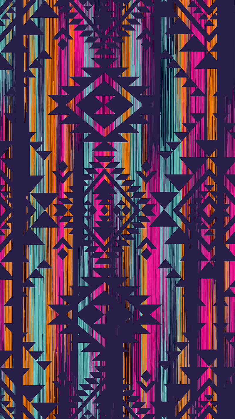 Aztec Colorful, colours, desenho, geometric, lines, mexico, texture, triangle, tribal, HD phone wallpaper