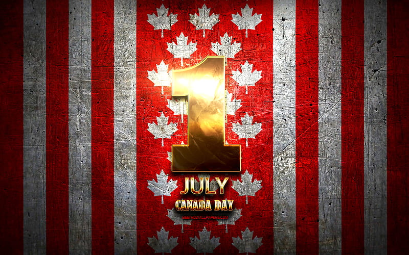 Canada Day, 1st July, canadian national holidays, golden signs, National holiday of Canada, Canada, North America, HD wallpaper