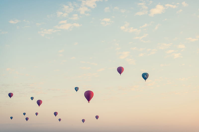 flying hot air balloons at daytime, HD wallpaper