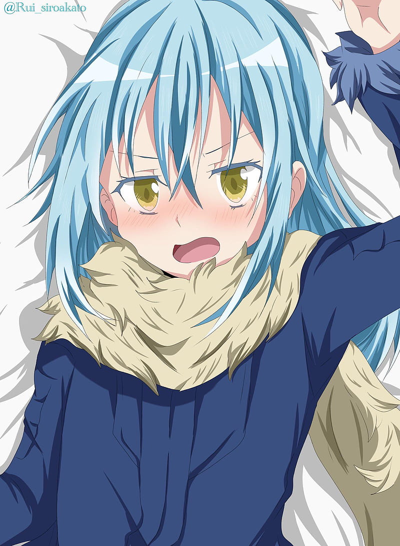 Rimuru tempest, blue hair, kawaii, HD phone wallpaper
