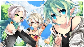 Let S See Pretty Plante White Hair Green Eyes Anime Girls Bonito Clouds Hd Wallpaper Peakpx