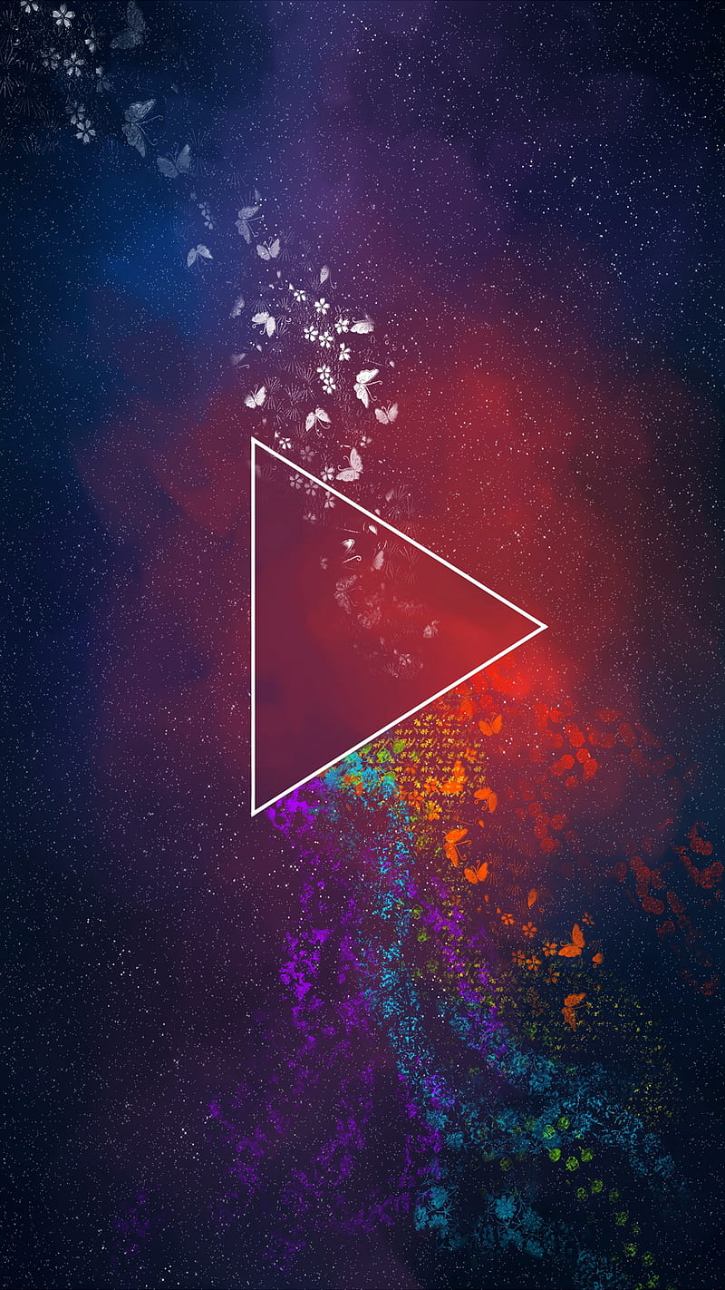 Butterfly, android, space, triangle, ship, abstract, earth, HD phone wallpaper