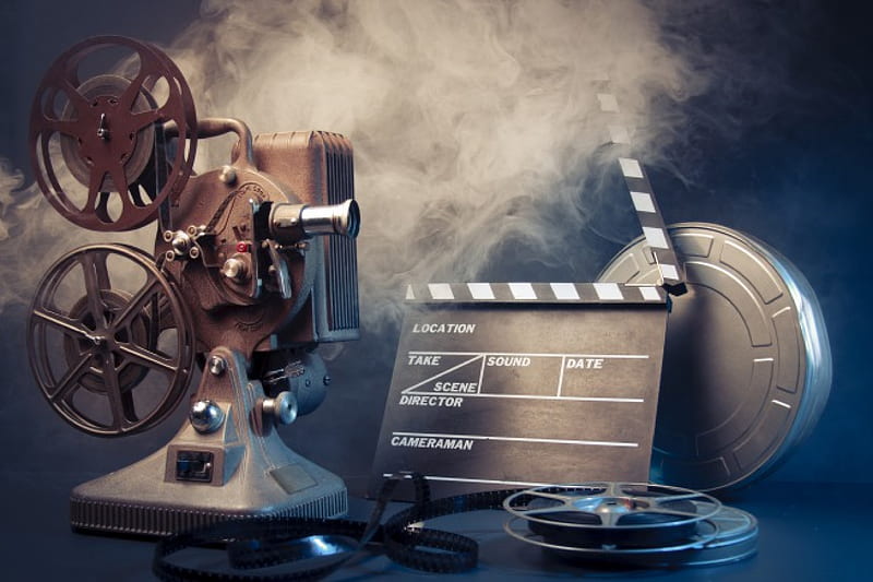 Projector, old thing, framework, film, HD wallpaper