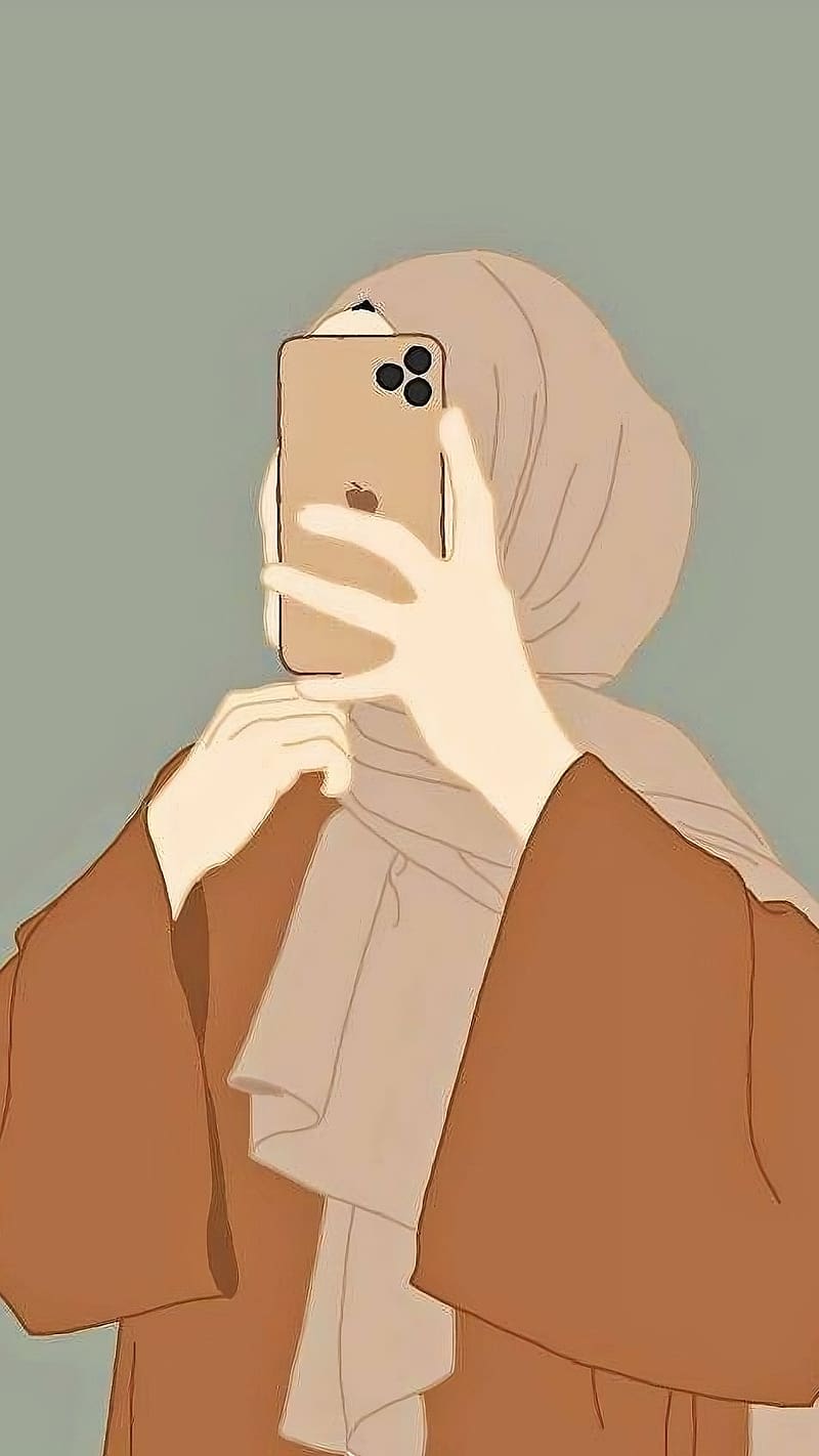 Hijab Styles, Hijab Cartoon, HD phone wallpaper