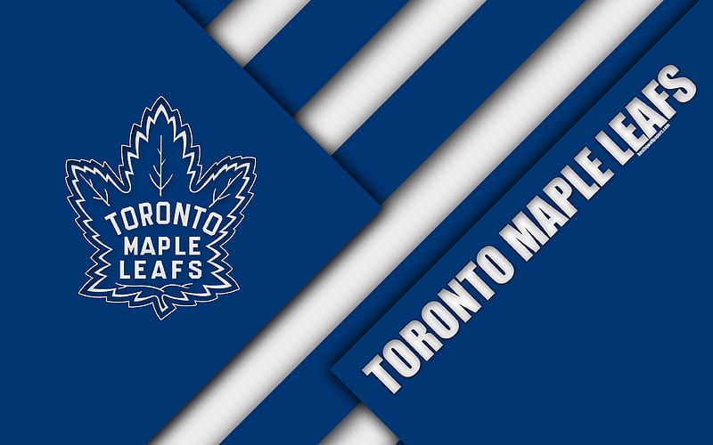 Toronto Maple Leafs material design, logo, NHL, blue white abstraction, lines, hockey club, Toronto, Ontario, Canada, USA, National Hockey League, HD wallpaper