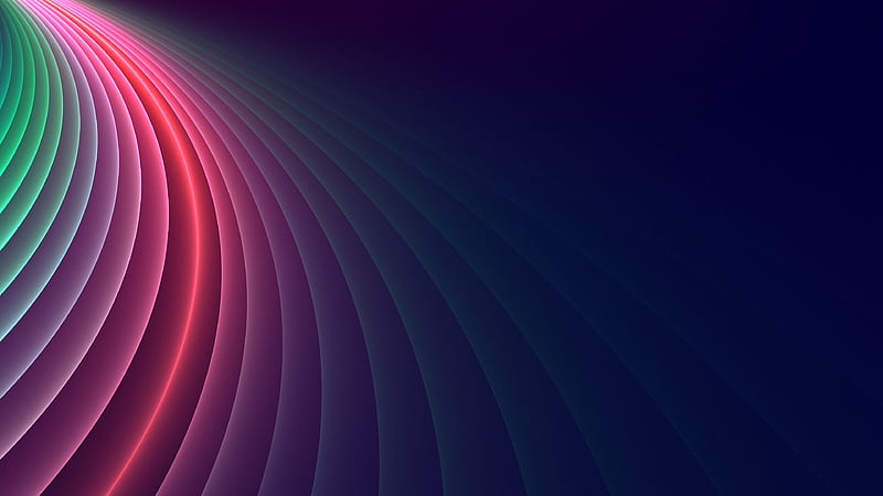 lines, colorful, glow, smooth, gradient, HD wallpaper