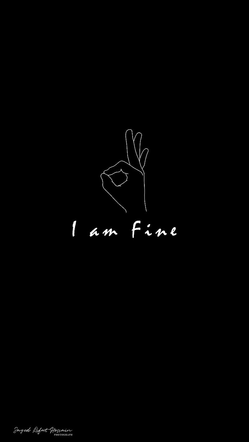 I am Fine , black, iphone, logo, phone, power, sayings, smile, sound, triangle, you, HD phone wallpaper