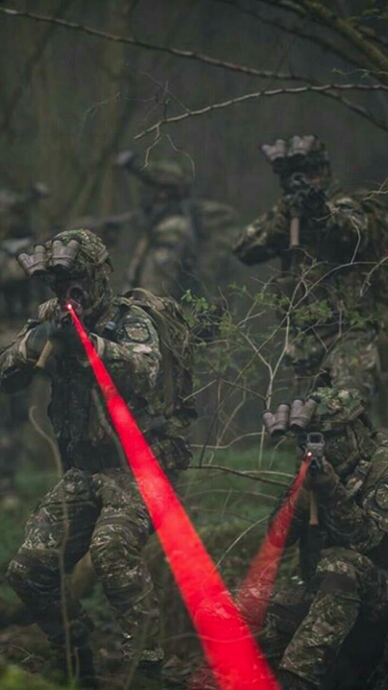 Army , army, guardians, gun, laser, pubg, red, weapon, HD phone wallpaper
