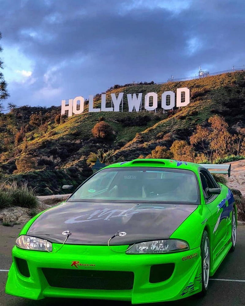 fast and furious paul walker green car