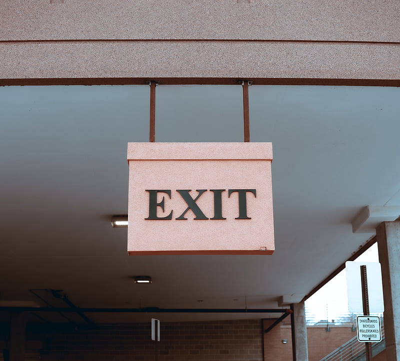 exit, sign, inscription, text, HD wallpaper