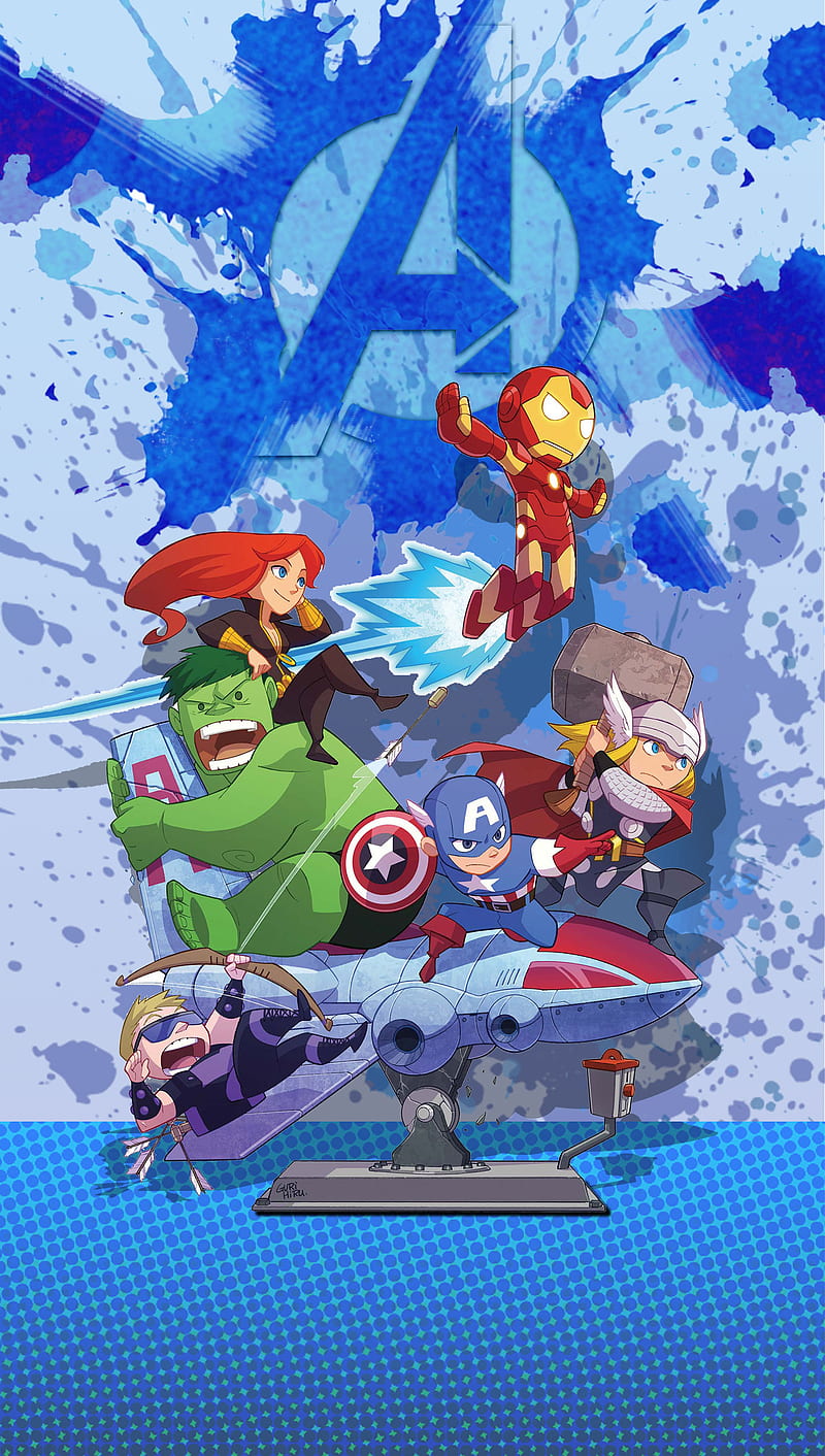 Avengers Cartoon, black widow, cap america, hawkeye, hulk, ironman, HD  phone wallpaper | Peakpx