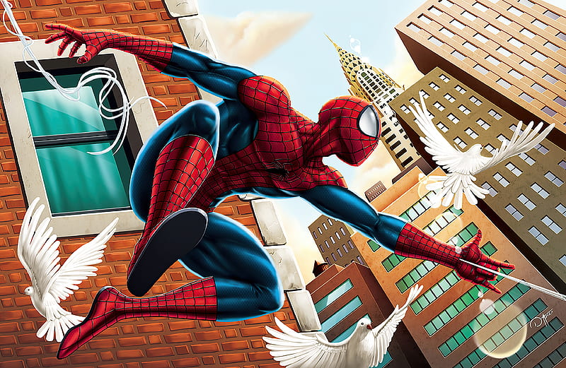 Spider Man 2020 Artwork Birds, spiderman, superheroes, artwork, artist, HD wallpaper