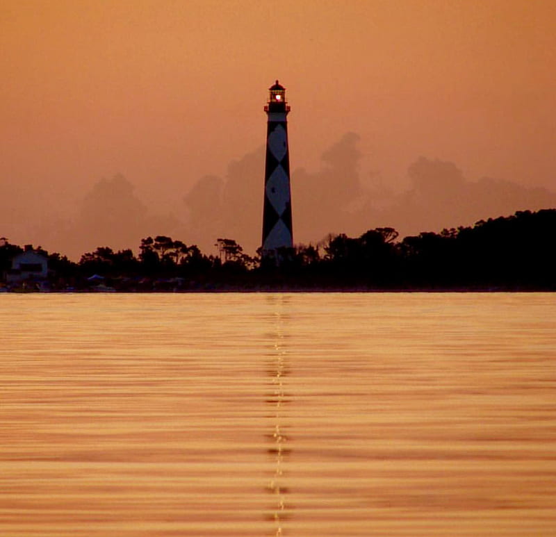Lighthouse 20, beach, beaches, bonito, cape lookout, nature, nc lighthouse, ocean, sunset, water, HD wallpaper