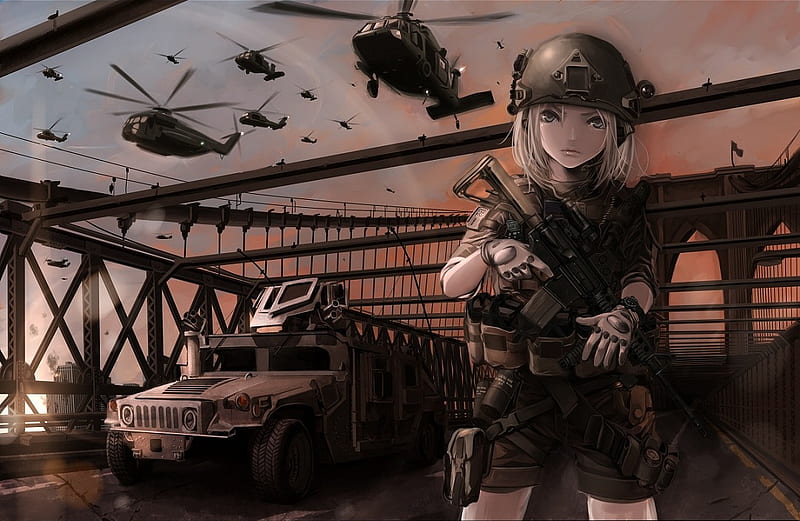 4 Navy Women, anime army special forces HD wallpaper | Pxfuel