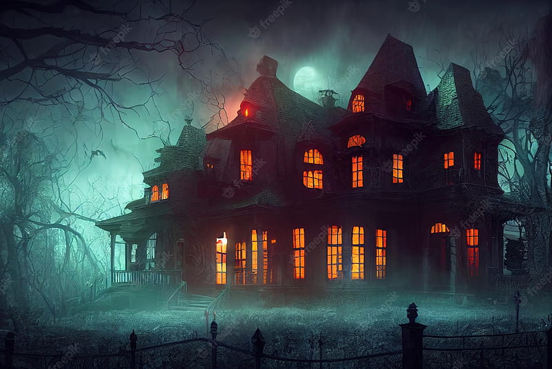 Premium . Scary house at night halloween design background illustration  concept art digital painting fantasy illustration, HD wallpaper | Peakpx